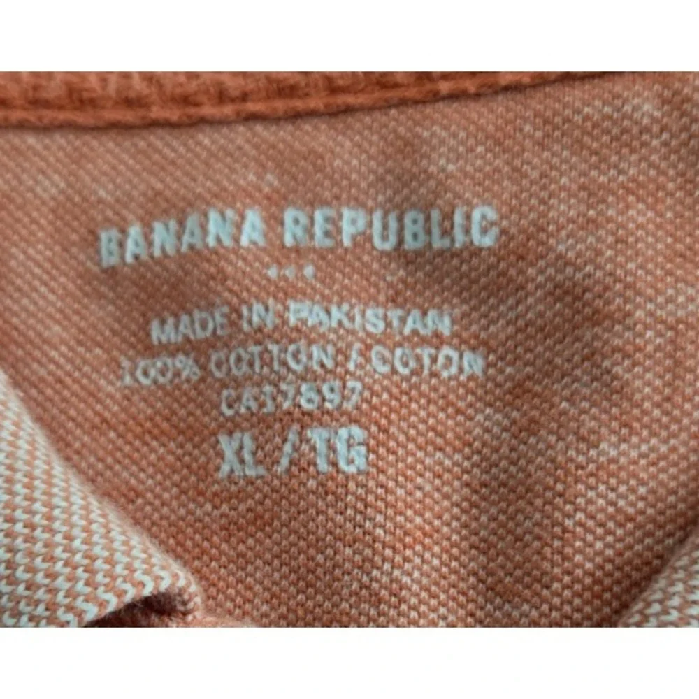 Banana Republic Salmon Coral Polo Shirt Mens XL Pique Cotton Preppy Golf Classic